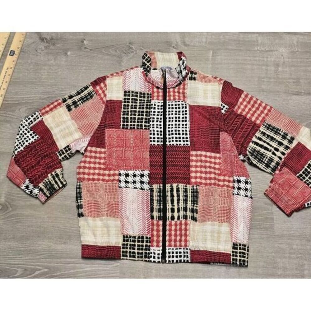 Vintage Koret Sport Women's Red Patchwork Bomber Jacket Petite PS